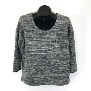 J. Crew Scoop Neck Wool Blend Knit Sweater Women's XS Gray 3/4 Sleeves Career